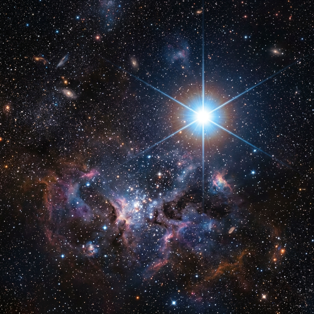 Add bright star in space area